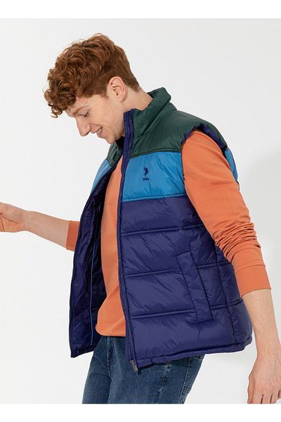 U.S. Polo Assn. Μπλε ανδρικό γιλέκο Poly