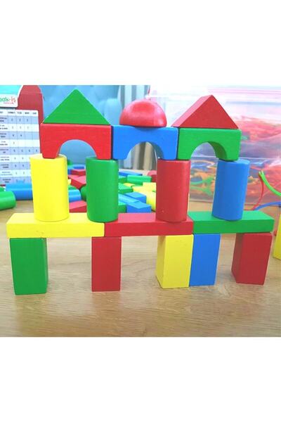 hak-iş oyuncak Zeka Geliştirici Duyusal Eğitici Renkli Ahşap Yapı Bloklar