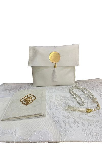 medipek Prayer Set of 5; Prayer Mat + Pearl Prayer Beads + Bag + Yasin-i Şerif