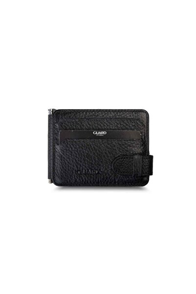 Leather Card Holder with Matte Black Clip