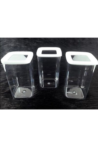VİP AHMET Vip Ahmet 1700 Ml Super Set - 12 Transparent Square Vacuum Lids