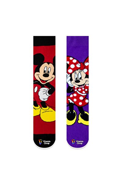 Limmon Store Set of 2 Mickey & Minnie Mouse Colorful Socks