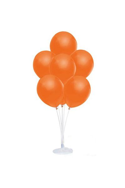 RÖNESANS PARTİ Balloon Stand and 7 Metallic Orange Balloon Set