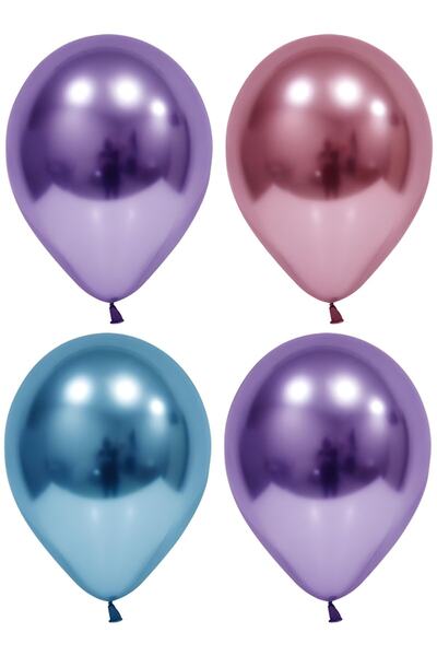 Generic Brand Star Pink-Blue-Green Chrome Balloon 10 Pieces