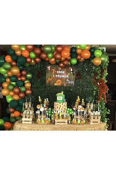RÖNESANS PARTİ Safari Concept Balloon and Balloon Chain 50 Pieces of 5 m Balloon Chain
