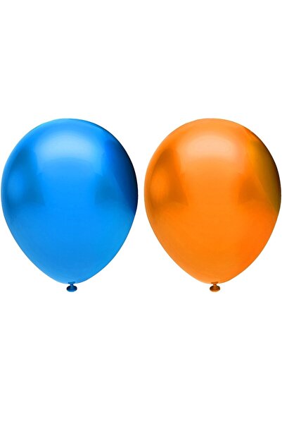 Generic Brand Metallic Balloon Set 20 Pieces (Dark Blue, Orange)