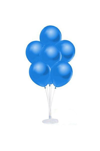 RÖNESANS PARTİ Balloon Stand and Set of 7 Metallic Dark Blue Balloons