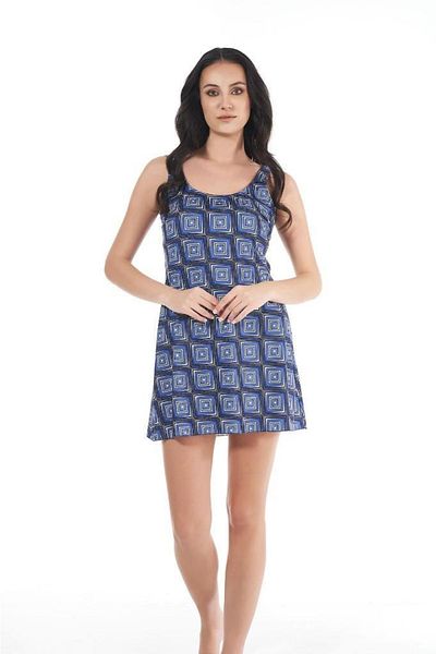 Estiva Lycra Strappy One Piece Dress Swimsuit with Inner Shorts