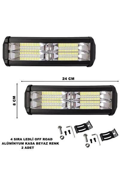 Friemats Off Road Power Led Lamba Beyaz Sabit Led 4 Sıra 48 Ledli  2 Adet - U...