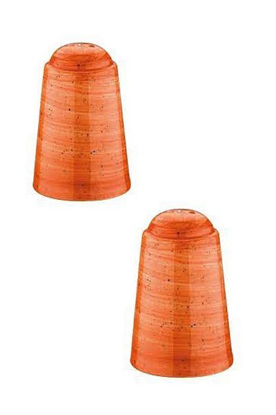 İkram Dünyası Terracota Single Hole Salt Shaker, Pepper Pot Porcelain Set of 2