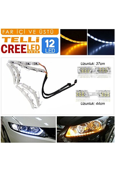 C9 Far Içi Far Üstü Animasyonlu Kristal Kayar Led Telli 12li