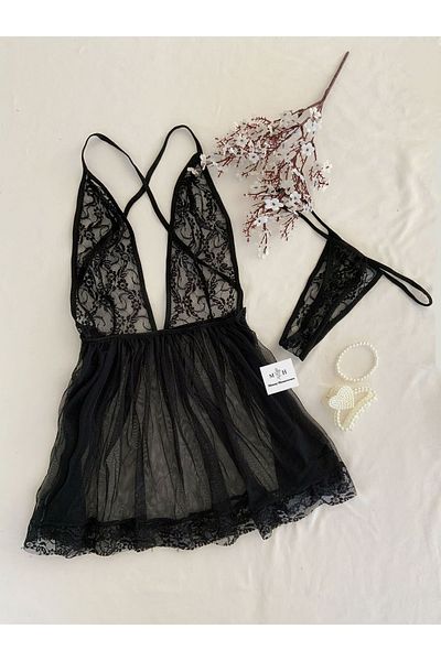MH Moony Homewears Комплект нощница „Черен лебед“ с фентъзи