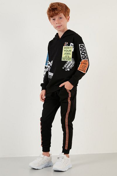 Lela Cotton Printed Hooded Pocket Boy's Suit 59211407