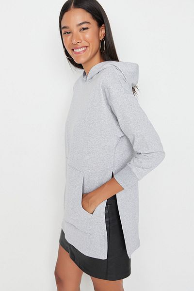 Trendyol Collection Sweatshirt - Gray - Oversize