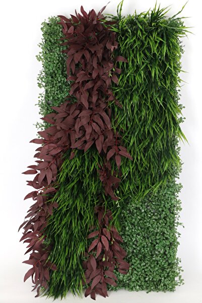 Yapay Çiçek Deposu Yapay Dikey Bitki Hazır Duvar Paneli 50x100 Cm Model 4