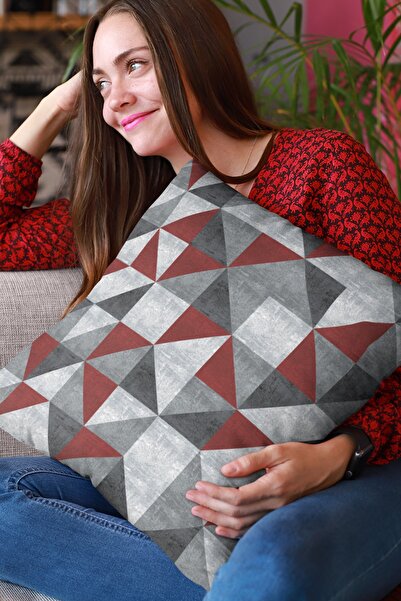 RugViva Κάλυμμα μαξιλαριού διπλής όψης Premium Ταϊλανδέζικο υφαντό ύφασμα με πούπουλα Γεωμετρικό 43x43cm Krl383