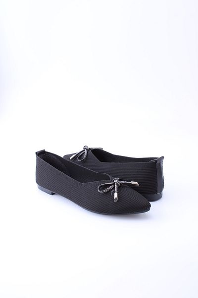en7 Em5071 Model Negru Tricotaj Dama Balerini Stoned