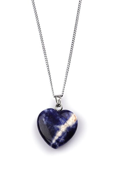 Alibaba Doğaltaş Sodalite Natural Stone Heart Model Necklace