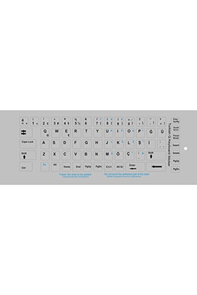 Brs Türkçe Q Klavye Etiketi Laptop Pc Sticker Gri