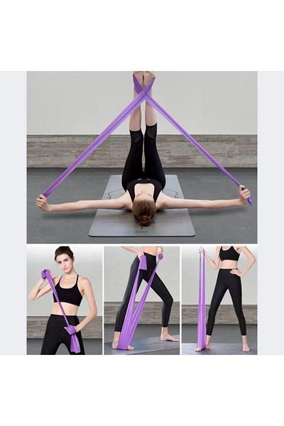 pekial Pilates Band Gymnastics Pilates Tire 120x15 Cm Exercise Aerobic Band 1 Piece Blue