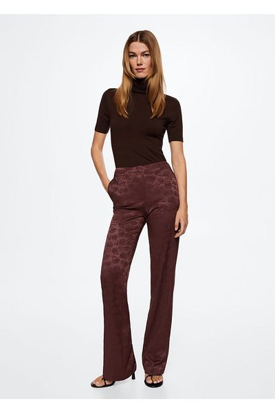 MANGO Woman Pantaloni jacquard fluidi