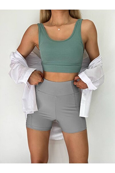 Winmoda34 Boxer Tights Cyclist Tights Short Tights Tennis Tights Short Tights with Side Pockets