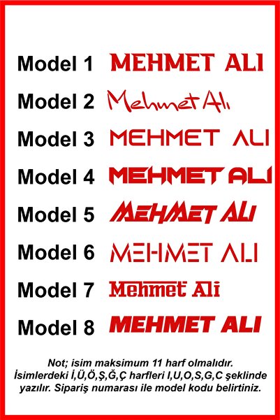 Genel Markalar Isim Yazı Araba Sticker Çıkartma Oto Sticker Araba Yazı Sticker