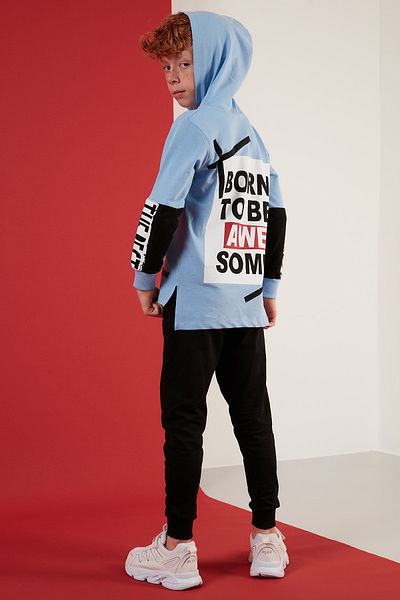 Lela Cotton Printed Hooded Pocket Boy's Suit 59211607