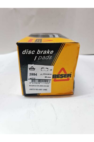 BEŞER Ön Fren Balatası (fişsiz/aksesuarsız) (wva29122) / Otokar / Magirus / Daily Iıı-ıv-v-vı