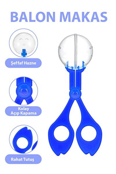 piapolya Çocuklar Için Balon Makas | Aktarma Makası | Lacivert