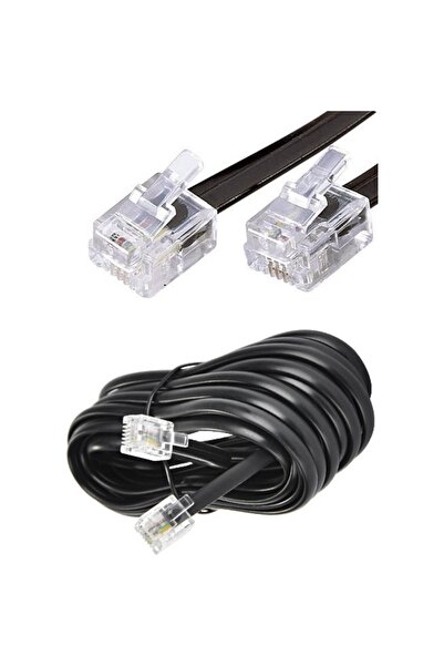 Livolo Siyah Adsl Modem Ve Telefon Rj11 Hat Bağlantı Kablosu 20 Metre