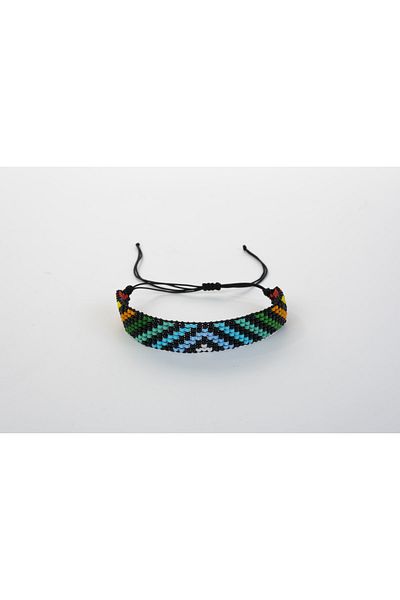 Kaeria Accessory ميوكي جولة حبة سوار العرقية السوداء