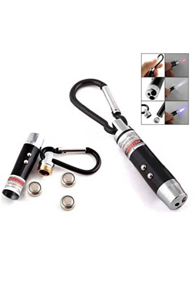 çu çokuygunuz Led Işıklı Fener Lazerli Işıklı Anahtarlık 4 Fonksiyonlu El Feneri