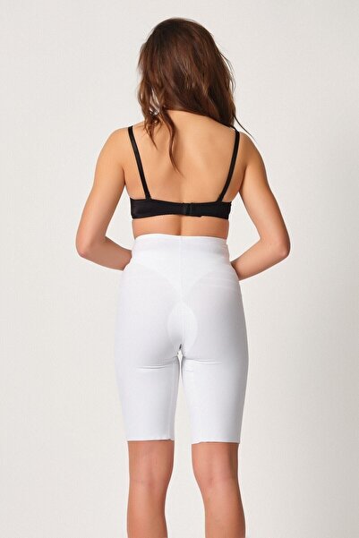 Cecimer 1 Size Down Women's White Laser Supported Long Leg Corset 2923