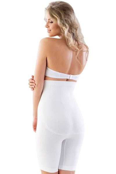 Cecimer Women's White Long Leg Boxer Corset 2006b, Decreasing 1 Size