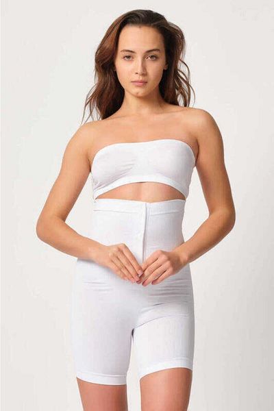 Cecimer 1 Size Reducing Women's White Front Agraphed High Waist Boxer Corset 2087