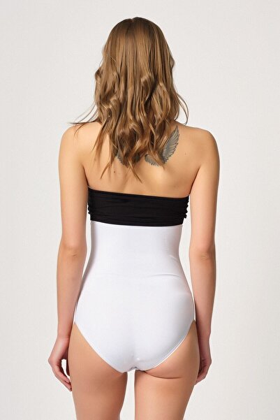 Cecimer Women's White Seamless High Waist Slip Corset with Snap Fasteners at the Bottom, Size Down 1 Size