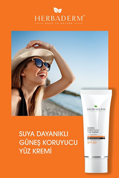 Herbaderm Suya Dayanıklı Güneş Koruyucu Yüz Kremi Uva Uvb (50 SPF) 75 ml X2