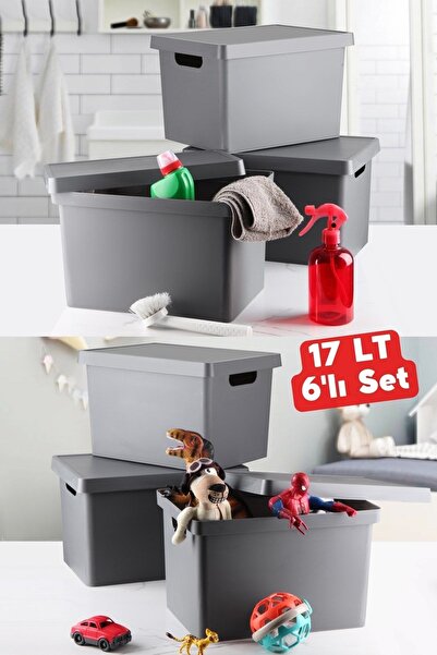 Nandy Home 17 Lt Dekoratif Düzenleyici Kapaklı Kutu 6 Adet