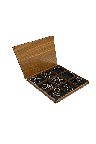 Polo Cross 9 Compartments Necklace Ring Jewelry Box Organizer
