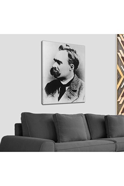 Sennight Friedrich Nietzsche Siyah Beyaz Dekoratif Kanvas Tablo 1197