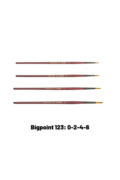 Bigpoint مجموعة فرشاة مستديرة ذات شعيرات صناعية من سلسلة 123 مكونة من 4 قطع 0-2-4-6