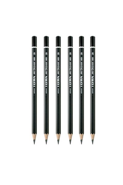 GLANCE Lyra Art Design Graduated Pencil 2b 6 Pieces