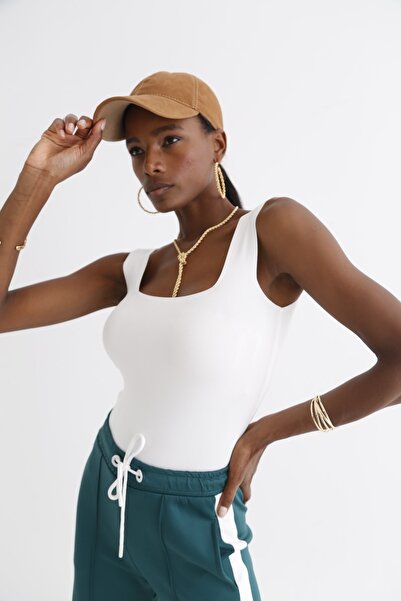 Rita Thick Strap White Square Collar Knitwear Undershirt