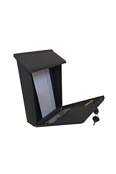 EYM Akşan Metal Roofed Advertisement Mailbox Outdoor Anthracite