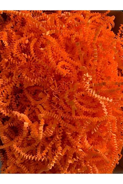 Verahed Orange Zigzag Wrinkled - 500 Gram Pelur Paper, Ornamental Filling Material
