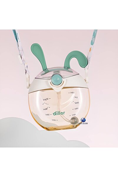 DILLER 330 Ml Çift Başlıklı Su Matarası Bpa Koku Sızdırma Yok D-t4012