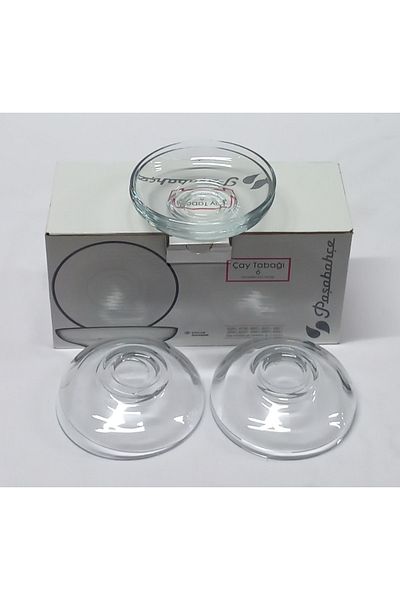 Paşabahçe / 6-Piece Glass Tea Under Cup Plate