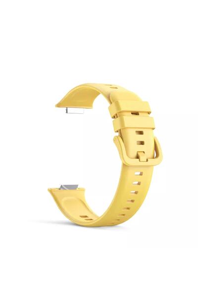 Nezih Case سوار سيليكون جل رياضي متوافق مع ساعة Huawei Watch Fit 2 باللون الأصفر