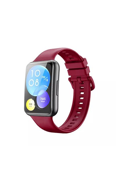 Nezih Case سوار سيليكون جل رياضي متوافق مع ساعة Huawei Watch Fit 2 باللون البرقوق